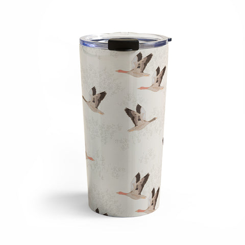 Iveta Abolina Geese Light Cream Travel Mug