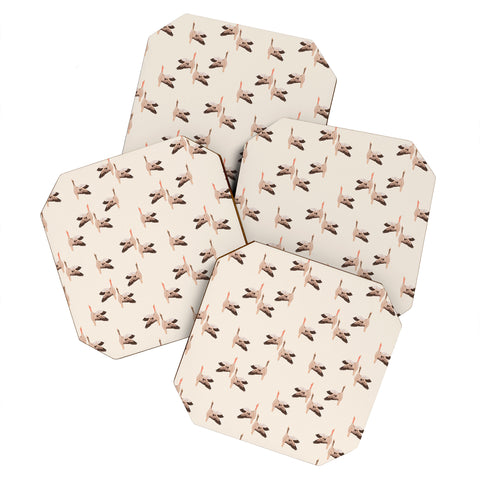 Iveta Abolina Geese Vertical Cream Coaster Set