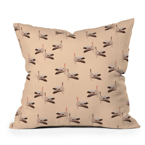 Iveta Abolina Geese Vertical Peach Outdoor Throw Pillow
