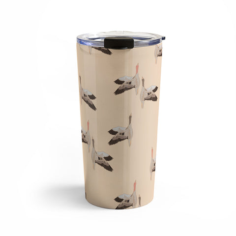 Iveta Abolina Geese Vertical Peach Travel Mug