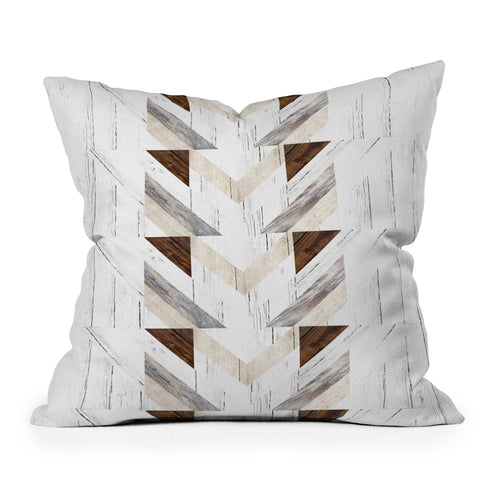Iveta Abolina Geo Wood 4 Outdoor Throw Pillow