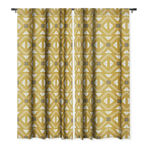 Iveta Abolina Geometric Dijon Blackout Window Curtain