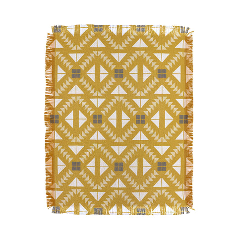 Iveta Abolina Geometric Dijon Throw Blanket