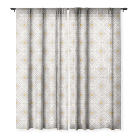 Iveta Abolina Geometric Vines Sheer Window Curtain