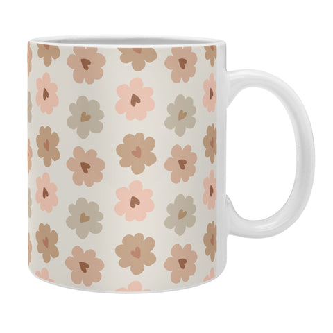 Iveta Abolina Heart Daisies Cream Coffee Mug