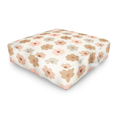 Iveta Abolina Heart Daisies Cream Outdoor Floor Cushion