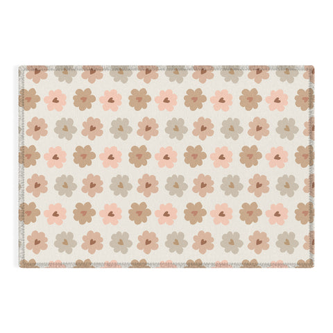Iveta Abolina Heart Daisies Cream Outdoor Rug
