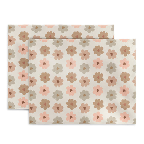 Iveta Abolina Heart Daisies Cream Placemat
