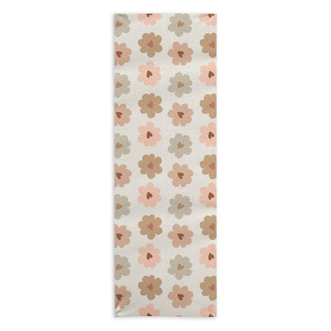 Iveta Abolina Heart Daisies Cream Yoga Towel