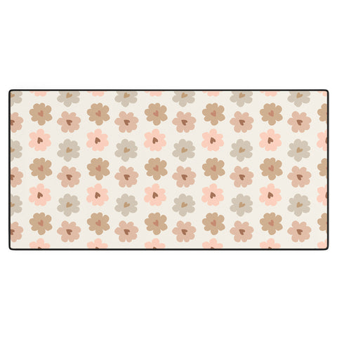 Iveta Abolina Heart Daisies Cream Desk Mat