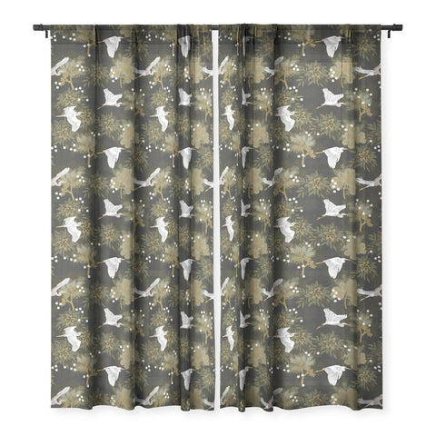 Iveta Abolina Herons over Jungle Sheer Window Curtain