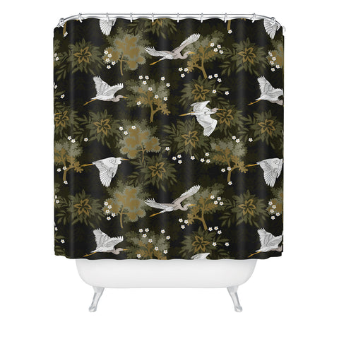 Iveta Abolina Herons over Jungle Shower Curtain