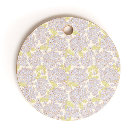 Iveta Abolina Hydrangeas Cream Cutting Board Round