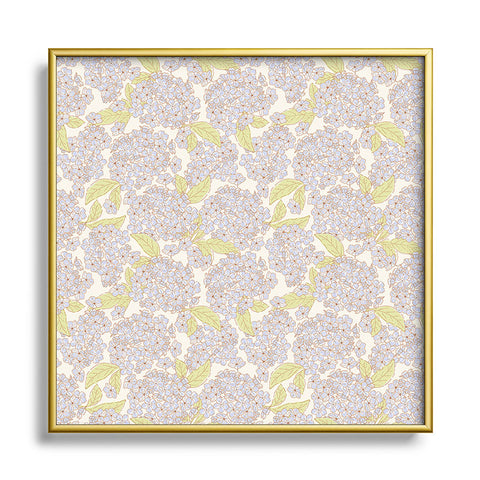 Iveta Abolina Hydrangeas Cream Square Metal Framed Art Print