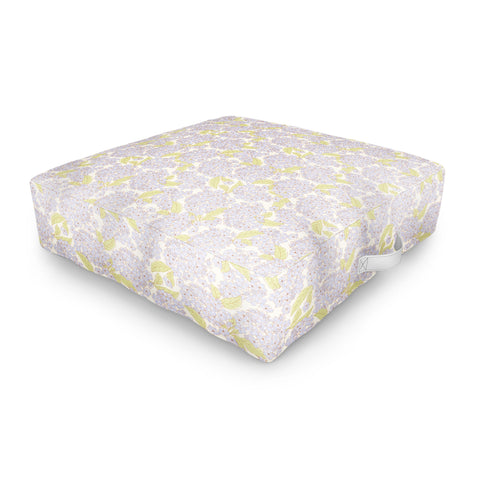 Iveta Abolina Hydrangeas Cream Outdoor Floor Cushion