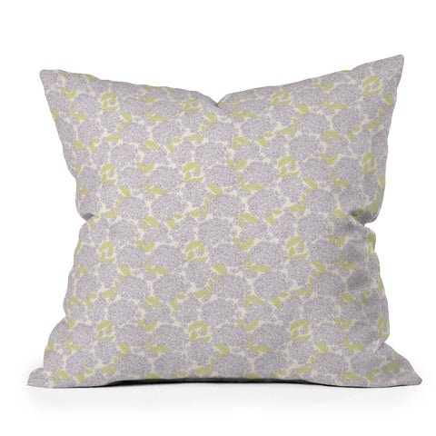 Iveta Abolina Hydrangeas Cream Throw Pillow