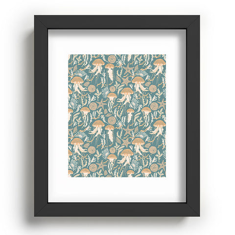 Iveta Abolina Jelly Fish Teal Recessed Framing Rectangle