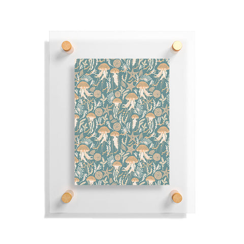 Iveta Abolina Jelly Fish Teal Floating Acrylic Print