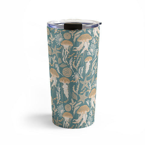 Iveta Abolina Jelly Fish Teal Travel Mug