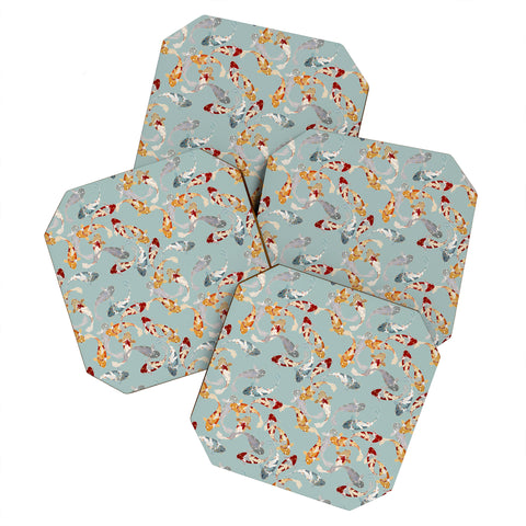 Iveta Abolina Koi Fish Pond Coaster Set