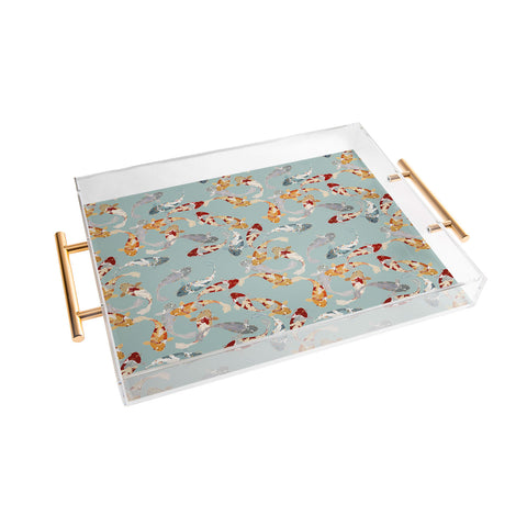 Iveta Abolina Koi Fish Pond Acrylic Tray