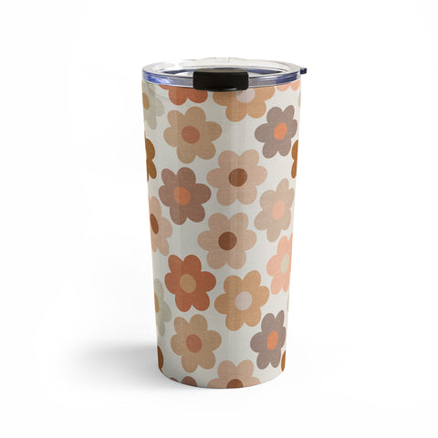 Iveta Abolina Large Daisies Terracotta Travel Mug