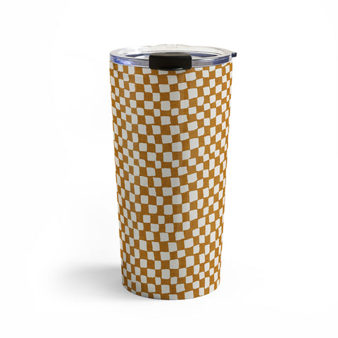 Iveta Abolina Lazy Checker Caramel Travel Mug