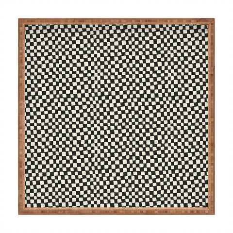 Iveta Abolina Lazy Checker Coal Black Square Tray