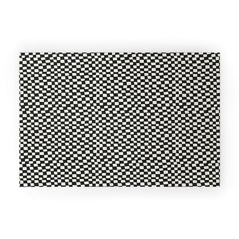 Iveta Abolina Lazy Checker Coal Black Welcome Mat