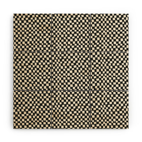 Iveta Abolina Lazy Checker Coal Black Wood Wall Mural