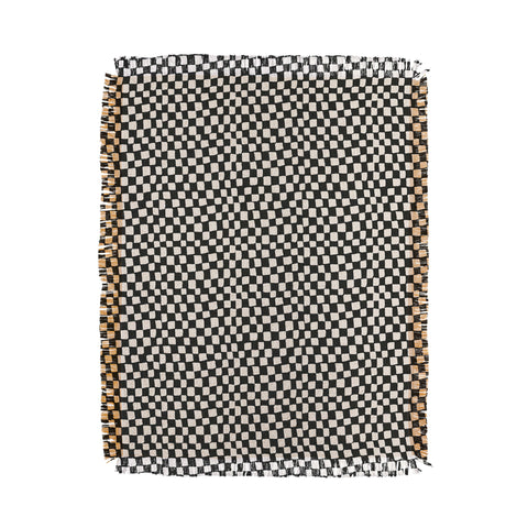 Iveta Abolina Lazy Checker Coal Black Throw Blanket