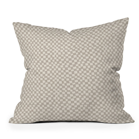 Iveta Abolina Lazy Checker Dove Grey Outdoor Throw Pillow
