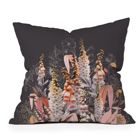 Iveta Abolina Lupines Chocolate Outdoor Throw Pillow
