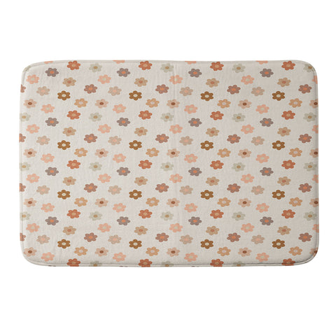 Iveta Abolina Medium Daisies Terracotta Memory Foam Bath Mat