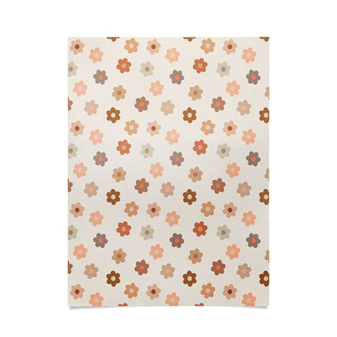 Iveta Abolina Medium Daisies Terracotta Poster