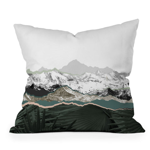 Iveta Abolina Mountainside jungle Outdoor Throw Pillow