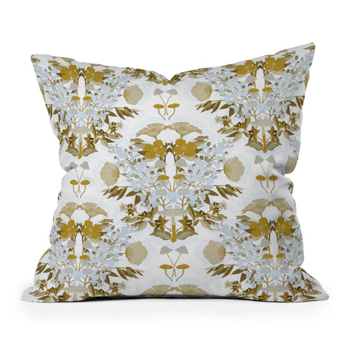 Iveta Abolina Mushroom Garden Throw Pillow