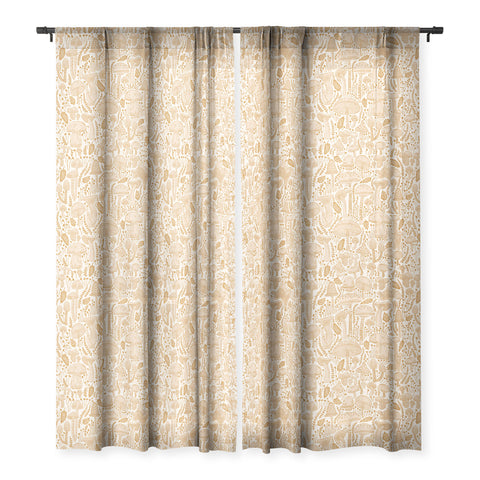 Iveta Abolina Mushrooms Cream Sheer Window Curtain