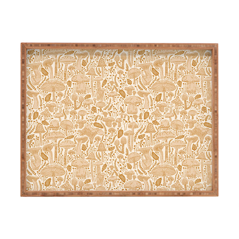 Iveta Abolina Mushrooms Cream Rectangular Tray