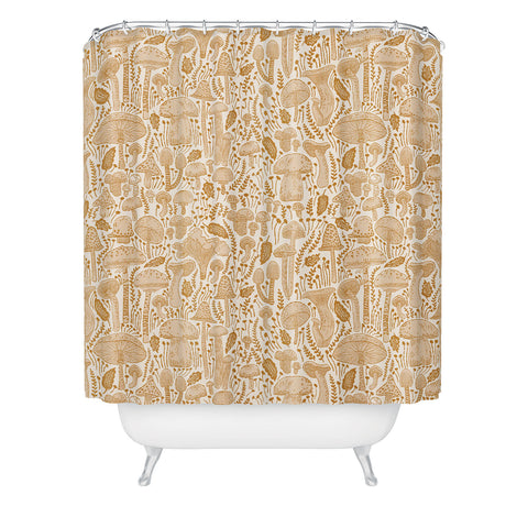 Iveta Abolina Mushrooms Cream Shower Curtain