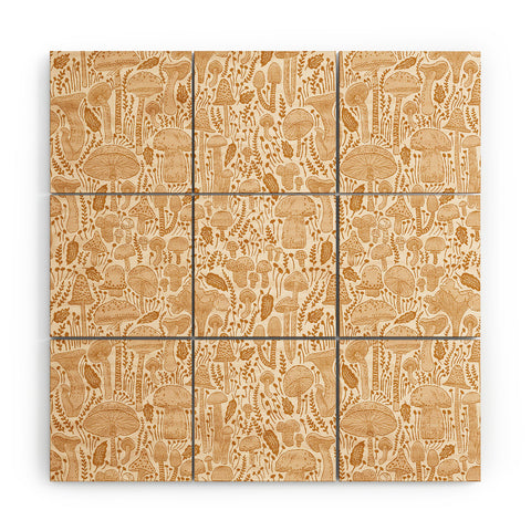 Iveta Abolina Mushrooms Cream Wood Wall Mural