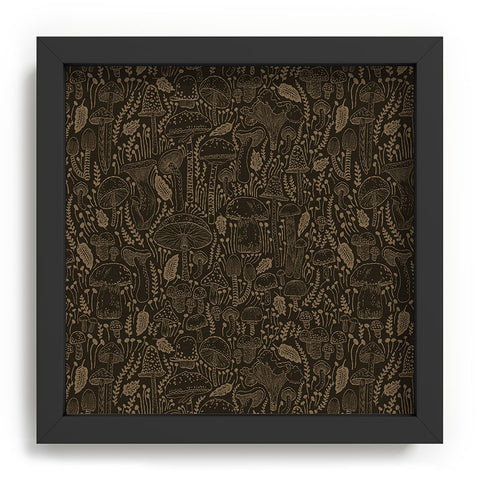 Iveta Abolina Mushrooms Dark Brown Recessed Framing Square