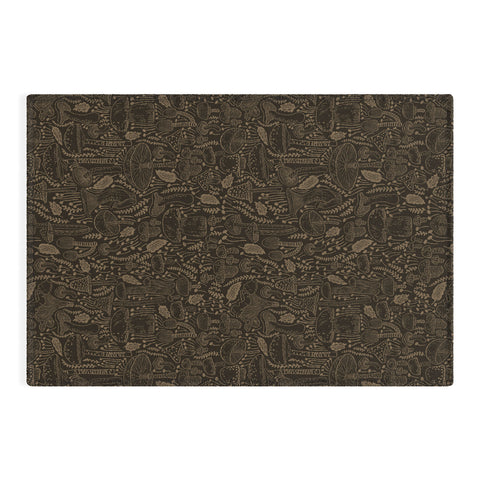 Iveta Abolina Mushrooms Dark Brown Outdoor Rug
