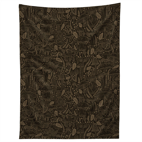 Iveta Abolina Mushrooms Dark Brown Tapestry