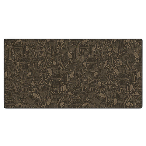 Iveta Abolina Mushrooms Dark Brown Desk Mat