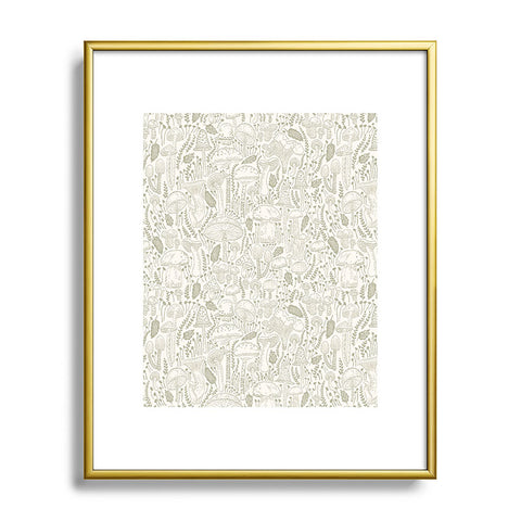 Iveta Abolina Mushrooms Sage Metal Framed Art Print