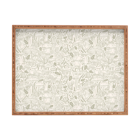Iveta Abolina Mushrooms Sage Rectangular Tray