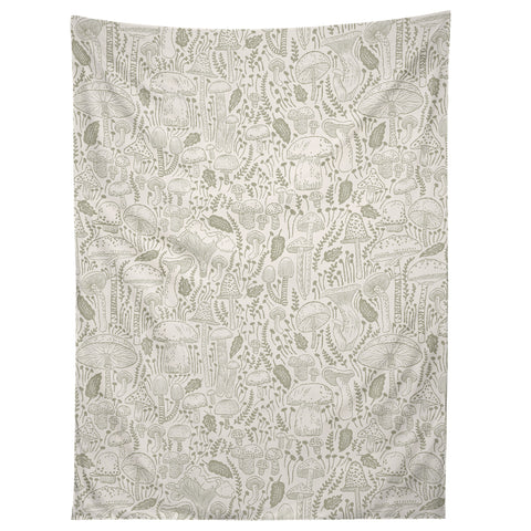Iveta Abolina Mushrooms Sage Tapestry