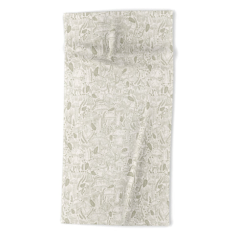 Iveta Abolina Mushrooms Sage Beach Towel