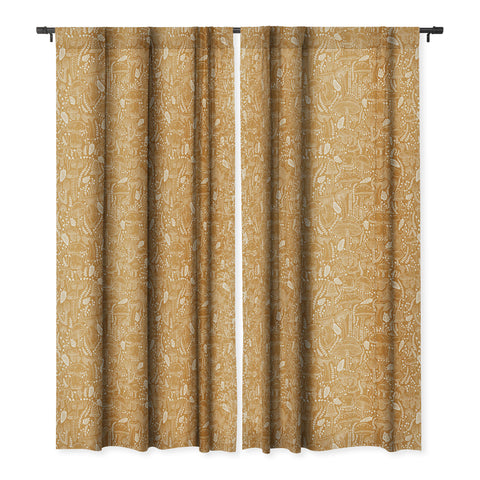 Iveta Abolina Mushrooms Tawny Blackout Window Curtain